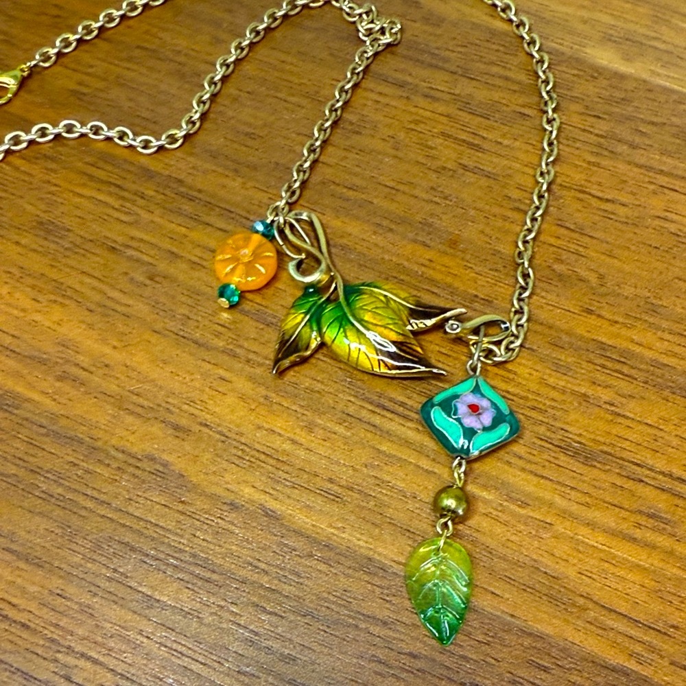 Autumn Cloisonne Charm Necklace #44